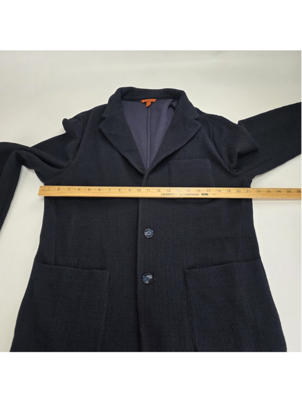 Barena Venezia Mens IT 56 Torceo Navy Ribbed Knit Wool Blazer Made Italy $890 - Picture 13 of 16